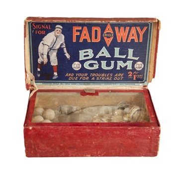 Circa 1910 American Chicle "Fad-A-Way" Gum Advertising Display Box Featuring Christy Mathewson